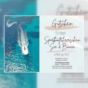Gutschein für einen Kurs "SBF See & Binnen"